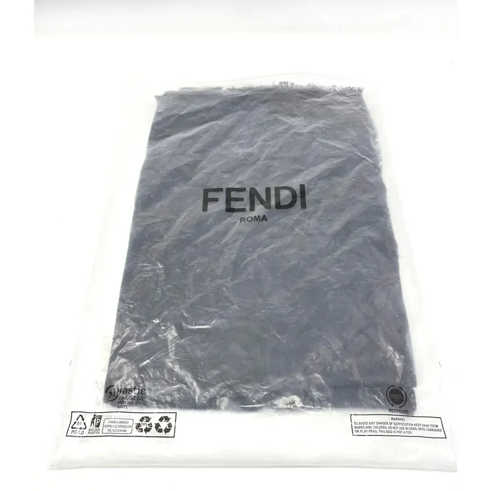 FENDI FF Zucca Monogram Shawl Wrap Scarf Silk/Wool NWT
